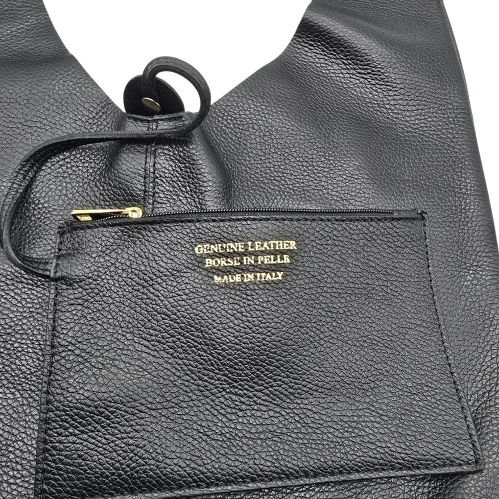 Italian Leather Hobo Bag VIOLA CASTELLANI Made in Italy Soft Unlined‎ Shoulder